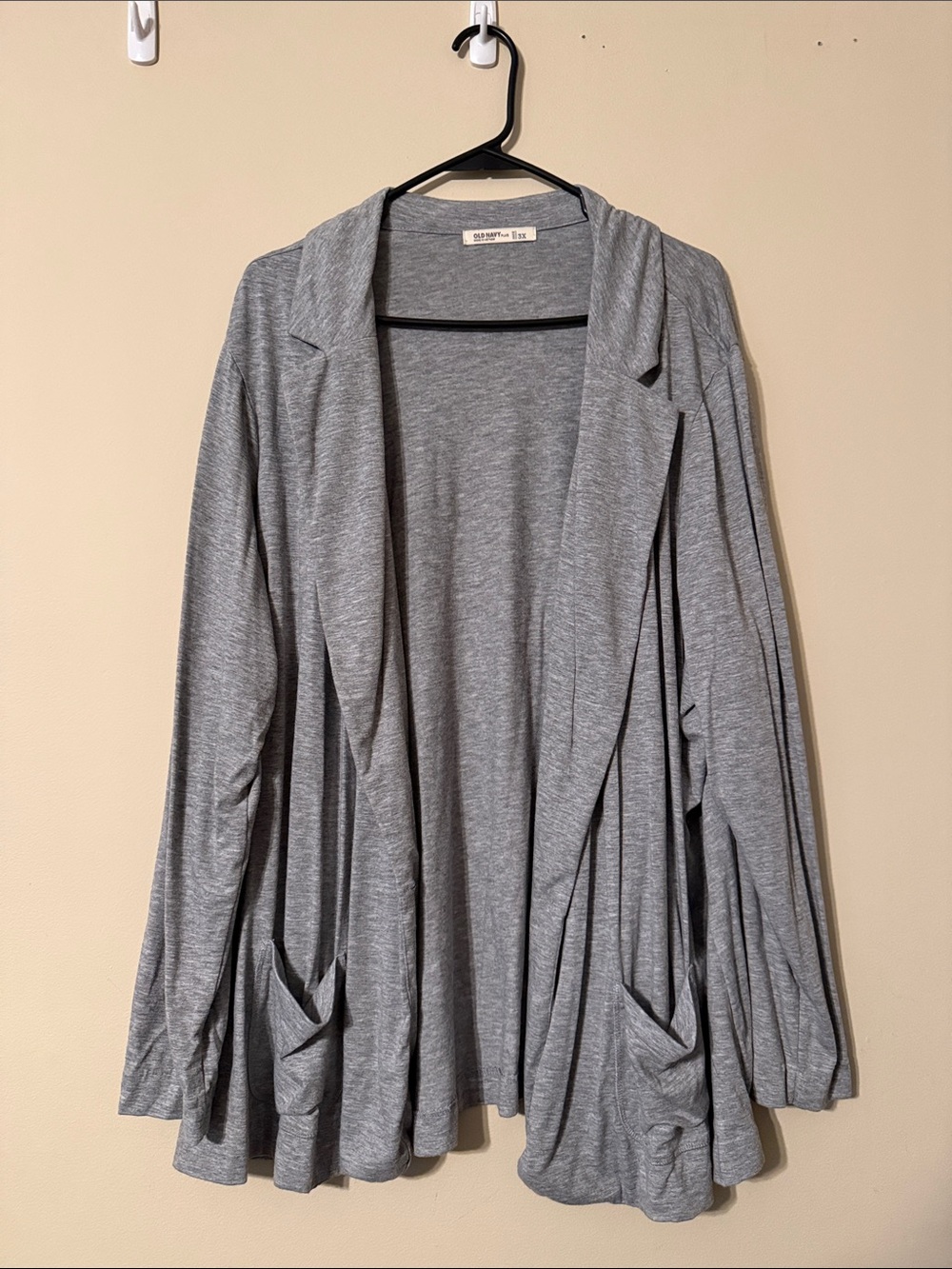 Old Navy Gray Open-Front Draped Cardigan